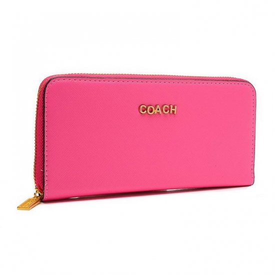 Coach Accordion Zip In Saffiano Large Pink Wallets EUT | Coach Outlet Canada - Click Image to Close